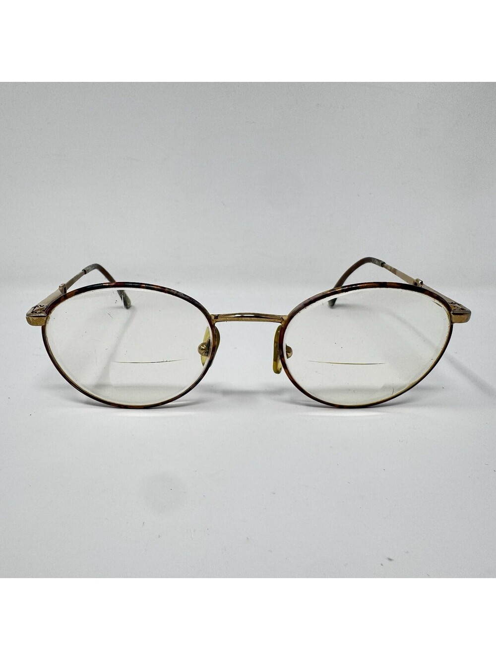 Vintage Gucci Gold Tortoise Round Eyeglass Frames Approx 48-18-135